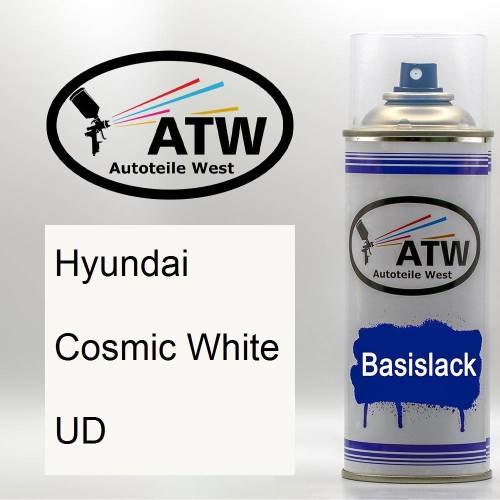 Hyundai, Cosmic White, UD: 400ml Sprühdose, von ATW Autoteile West.